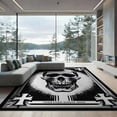 thumbnail image 2 of ODIKA Skull Graphic Beast Streetwear Bold Gothic Cross Motif Dorm Guys Foldable Easy Care for Queen Size Bedroom, Under Bed, Master Suite, 2 of 7
