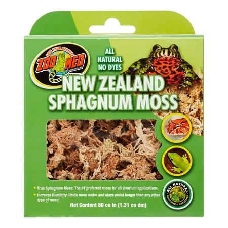 Zoo Med New Zealand Sphagnum Moss Terrarium Substrate, 80 Cu (Best Moss For Terrariums)