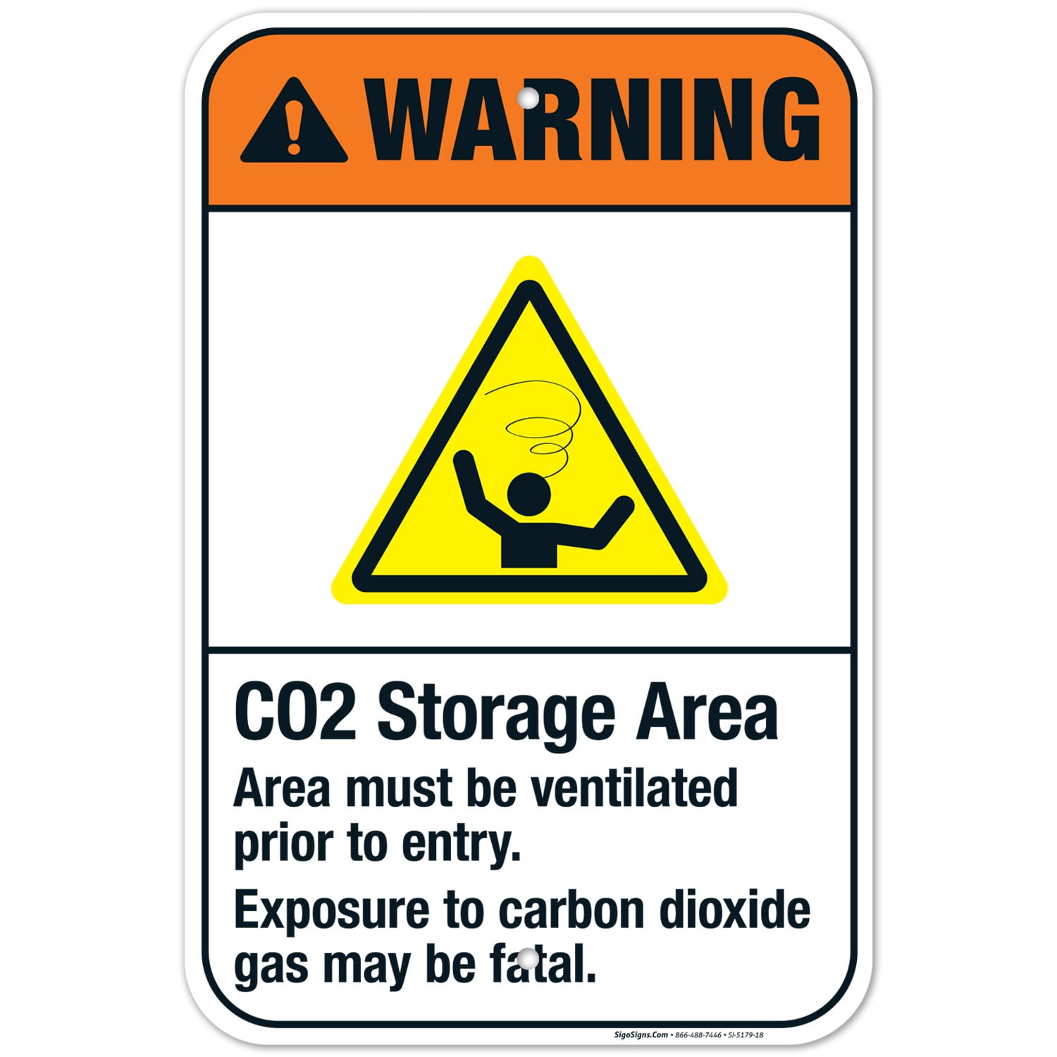 Co2 Storage Area Area Must Be Ventilated Prior To Entry Sign, ANSI ...