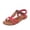 Red, variant on Women's Bohemian Platform Sandals Spring Ethnic Weave T-Strap Wooden Beads Open Toe Low Wedge Casual Beach Shoes Comfortable Walking Flats