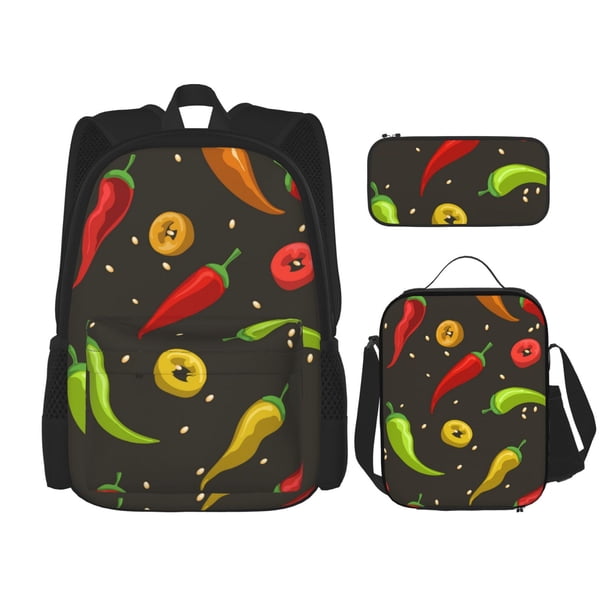 Balery Chili2 Mochila Escolar 3 en 1 para Niños - Mochila Resistente con Lonchera Térmica y Estuche - Mochila Escolar para Niños y Niñas