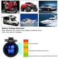 thumbnail image 2 of Cargador USB del coche, 12 / 24V 2.1A impermeable Cargador USB del coche Adaptador de voltaje del voltímetro para RV Motocicleta Yate Barco (azul) EOTVIA No, 2 of 7