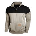 thumbnail image 4 of Curuila Mens Sweatshirt Half Zip Long Sleeve Color Block Stand Collar Pullover Sweatshirts Everyday Wear Comfort Pullover Tops Size 2Xl, 4 of 6
