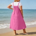 thumbnail image 5 of WAGUTH Women's Plus Size Crinkle Cami Midi Dresses Adjustable Strap Flowy Sundress for Beach Resort & Casual Wear, 5 of 7