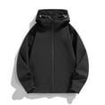 thumbnail image 2 of Leodye Veste Légère à Manches Longues pour Hommes, Résistante à L'Eau, Coupe-Vent de Randonnée, Noir G(L), 2 of 3