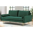 thumbnail image 3 of US Pride Furniture Villeda 70''W Polyester Square Arms Sofa Green, 3 of 8