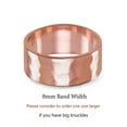 thumbnail image 2 of Solid Copper Hammered Band Ring - Arthritis Pain Therapy 8mm Pure Copper Ring Size: 8, 2 of 3