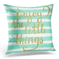 thumbnail image 1 of BSDHOME Enjoy The Little Things Hand Lettering Calligraphic Inspiration Quote on Watercolor Creative Trendy Pillow Case Pillow Cover 20x20 inch, 1 of 1