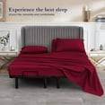 thumbnail image 2 of Top Split Head Flex Sheet Set-for Adjustable Bed-4 Pcs -100% Egyptain Cotton 700 Thread Count - 15-Inch Deep Pocket - Cal King Size Burgundy Solid - Split Down 36 inches from The top, 2 of 5