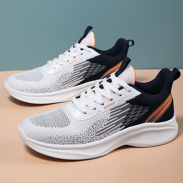 Zapatos Para Correr Mocasines informales para hombre, zapatos planos transpirables, accesorios para exteriores (42 blanco azul) Likrtyny Tenis De Mujer Tenis De Hombre