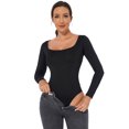 thumbnail image 5 of Women's Long Sleeve Bodysuit Double Lined Body Suits Women Sexy Tops, 5 of 9