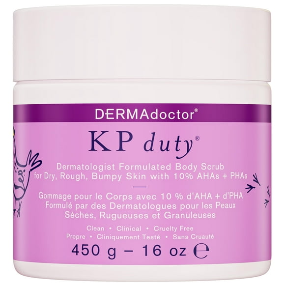 DERMAdoctor KP Bump Eraser Body Scrub Dermatologist Formulated Exfoliant | Keratosis Pilaris Treatment For Dry And Bumpy Skin 10% AHAs + PHAs - 16 fl oz
