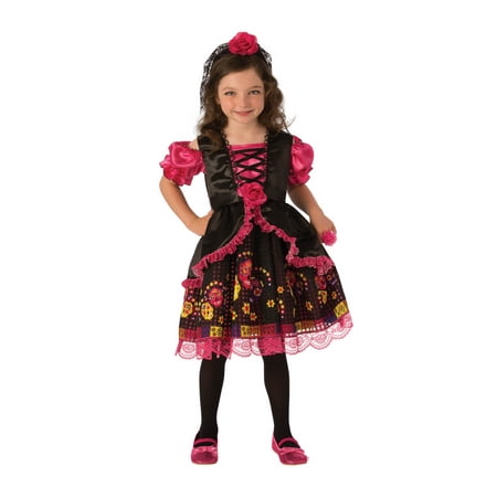 Day of the Dead Girls Costume - Size MEDIUM