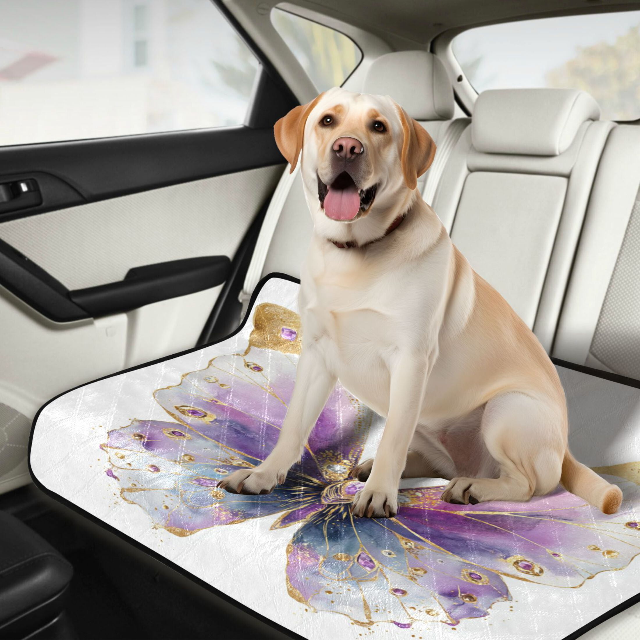 Qxltty Pastel Butterfly Cat litter Pads Pet Set of 2 Diaper Mats Center Anti-leakage Layer Absorbent Soft and Comfortable