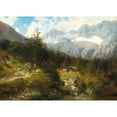 thumbnail image 2 of Joseph Schoyerer 24x18 Black Ornate Framed Double Matted Museum Art Print Titled: Scene Between Handeck and Grimsel, 2 of 5