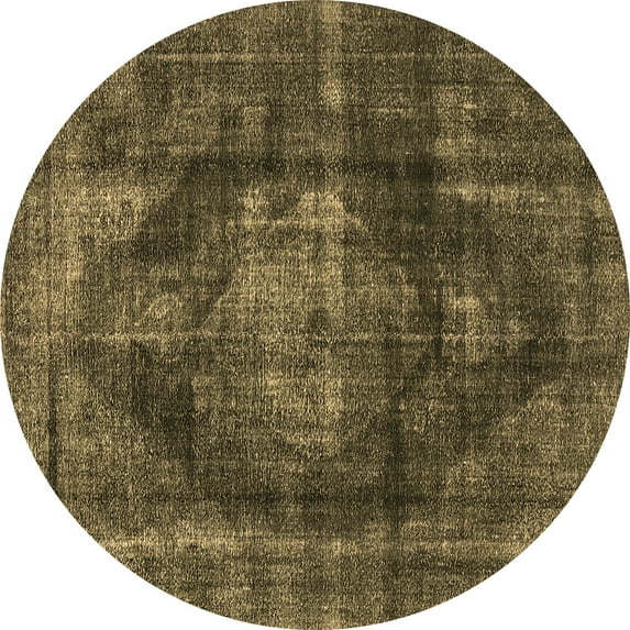 Ahgly Company Indoor Round Oriental Brown Industrial Area Rugs, 5' Round
