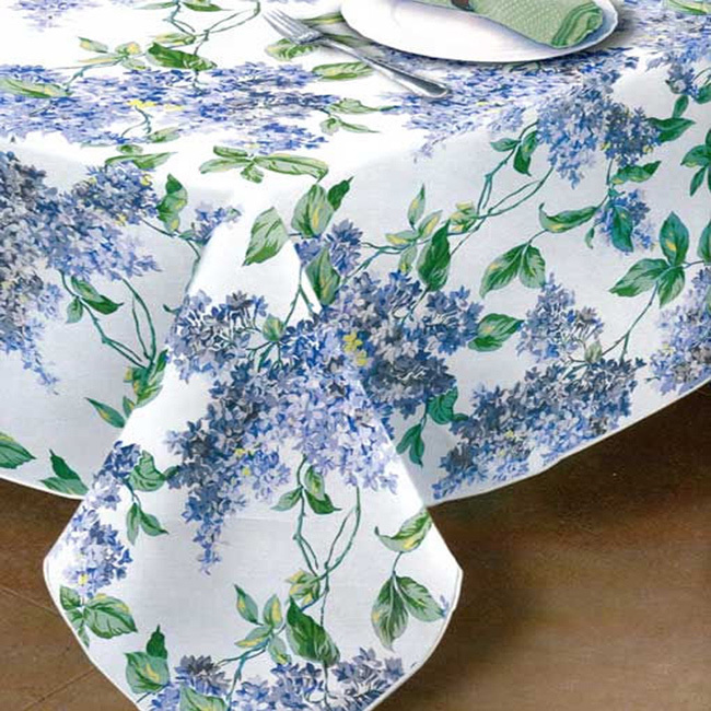 lilac collection print vinyl flannel back tablecloth 60 x