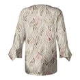 thumbnail image 4 of Dyegold Blouses For Women Dressy Casual 3/4 Flare Sleeve Lace Trim V Neck Floral Print Vintage Tunic Tops Loose Fit Shirts, 4 of 5