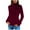 Wine, variant on Viikei Cardigan Sweaters for Women Clearance under $10.00 Womens Sweaters Women's Long Sleeved Solid Color Top High Neck Slim Sweater High Neck Sweater