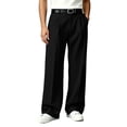 thumbnail image 3 of Nestiefly Men's Baggy Casual Dress Pants Wide Leg Pants Old Money Pleated Loose Relaxed Fit Slacks Business Trousers Black L, 3 of 7