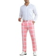 thumbnail image 2 of INSPIRE CHIC Plaid Dress Pants for Men's Flat Front Chino Contrasting Colors Business Trousers, 2 of 6