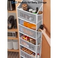 thumbnail image 4 of Heavy Duty Over the Door Organizer 5 Tiers, Extra Large Behind Door Storage of 10 Pockets, 100 lbs Weight Capacity Over Door Organizer, Door Hanging Organizer for Closet, Diaper Organizer,Gray, 4 of 10