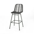 thumbnail image 4 of Dimitri Outdoor Wicker Barstools, Set of 2, Gray and Black, 4 of 10