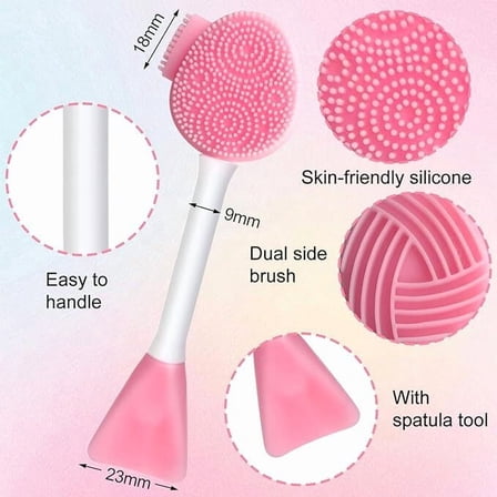 Pink Silicone Facial Cleansing Kit 5 in 1 Scrub Exfoliation Blackhead Removal Skincare Tools