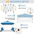 thumbnail image 5 of Ktaxon 10x10 Ez Pop Up Canopy Tent,Outdoor Sun Shade Shelter,Outdoor Gazebo,One Push Setup with 2 Half Sidewalls,1 Roller Bag,4 Sandbags,UPF50+ - Blue, 5 of 11
