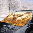 thumbnail image 2 of Xoenoiee Highland Cattle Sunflower Print Car Windshield Snow Ice Cover, Pumpkin Maple Leaves Waterproof Auto Sun Shade Thanksgiving Decor Vehicle Windproof Protect Cover Winter Frost Car Accessories, 2 of 7