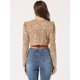 thumbnail image 4 of Chaqueta de lentejuelas Allegra K para mujer tipo bolero Dorado Champagne XS, 4 of 5