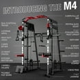 thumbnail image 5 of Mikolo Smith Machine Home Gym, 2200 lbs Power Rack Cage with Cable Crossover, Weight Bar, 360° Landmine, Barbell Holders and Other Attachments, Total Body Strength Training Cage, 5 of 10