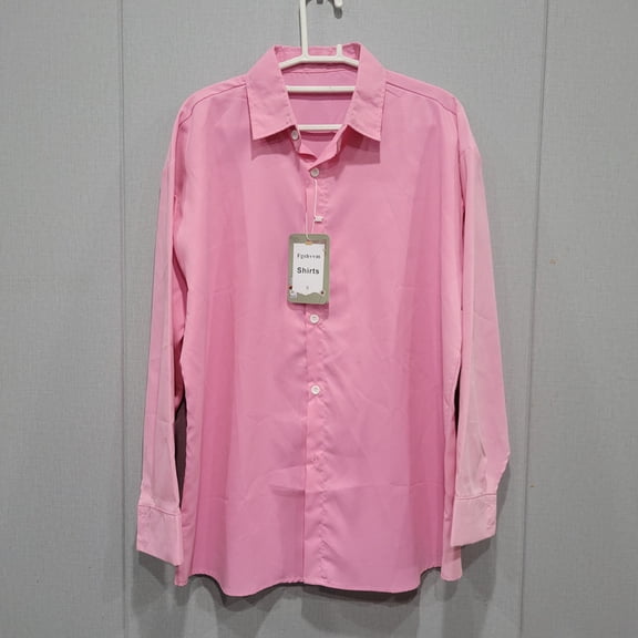 Fgshvvm Shirts, Loose Lapel Satin Casual Blouse for Women Daily Street Outfit