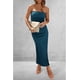 thumbnail image 4 of Vestido PRETTYGARDEN Tubo Strapless Ajustado Maxi Azul Talla L, 4 of 8