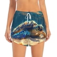 thumbnail image 2 of Daiia Sunshine Underwater Sand Turtle Pattern Women's 2 in 1 Running Shorts - Lightweight Athletic Workout Gym Yoga Shorts Liner with Phone Pockets-XX-Large, 2 of 7