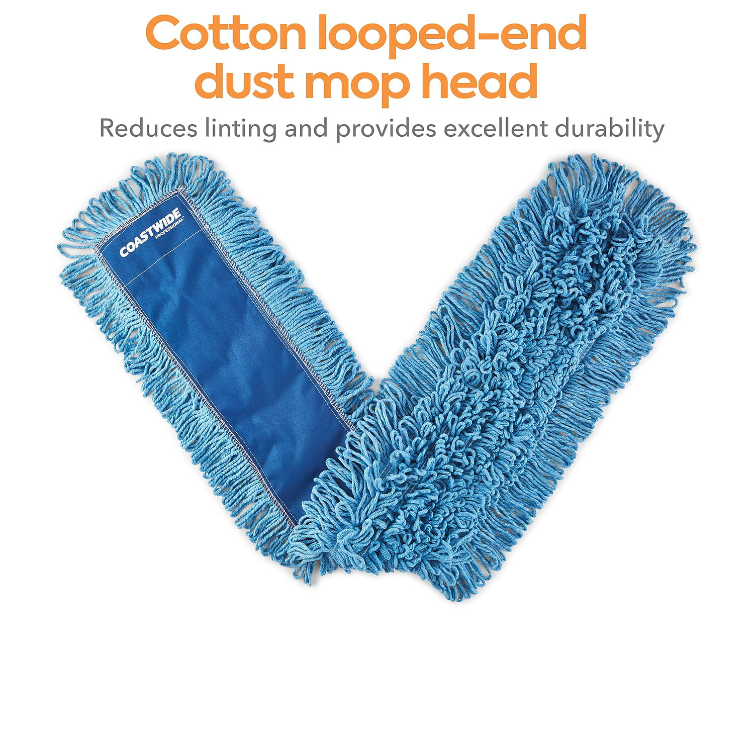 Details about   COASTWIDE Looped-End Dust Mop Head Microfiber 24" x 5" Green CW56770 