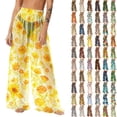 thumbnail image 1 of Pincandy Women See Through Sheer Mesh Pants Beach Swimsuit Bikini Bottom Cover up Party Club Elastic High Waist Wide Leg Pants, 1 of 7