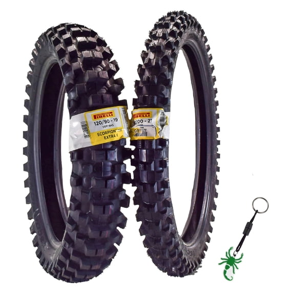 Pirelli Scorpion Extra X 80/100-21 Front 120/90-19 Rear Bias Tires Set With Keychain