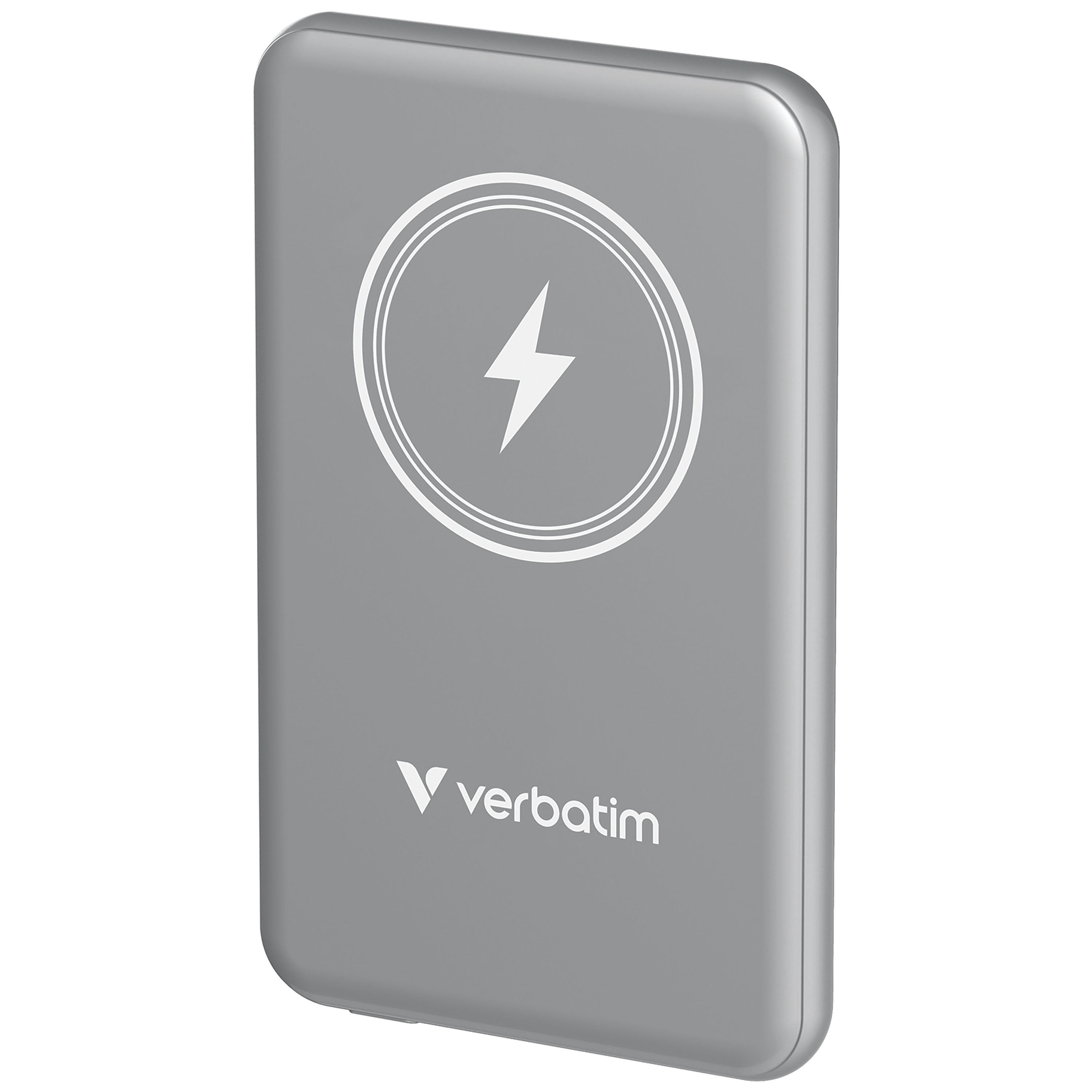 Verbatim Charge 'n' Go Magnetic Wireless Power Bank 5000 mAh - Gray