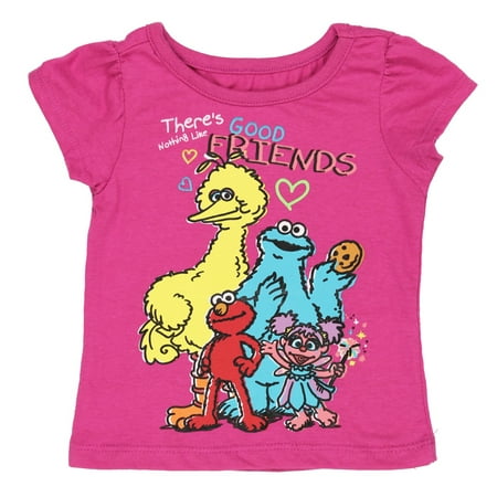 Sesame Street Elmo Girls Short Sleeve Tee (Baby/Toddler) 6SE5797