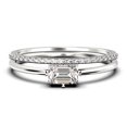 thumbnail image 1 of Beautiful Minimalist 1.20 Carat Baguette Cut Diamond Moissanite Engagement Ring, Classic Wedding Ring in10k Solid White Gold, Gift For Her, Anniversary Ring, Bridal Set, Matching Band, 1 of 4