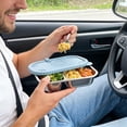 thumbnail image 6 of Stainless Steel Bento Box With Silicone Lid 500 ML Two-Compartment Lunch Container 7.48 inches x 4.65 inches x 1.61 inches, 6 of 6