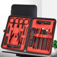 thumbnail image 4 of Juego de manicura, 18 piezas de cortaúñas Kit de pedicura Kit de cuidado de uñas Kit de manicura Herramientas Profesionales Regalo para Hombres Mujeres Amigos y Padres (Negro y Rojo) ShuxiuWang 1327537017684, 4 of 5