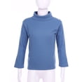 thumbnail image 3 of Hansber Kids Mock Neck Base Layer Tops Long Sleeve Winter Warm Thermal Tops Running Jogging Shirts Blue 120, 3 of 7