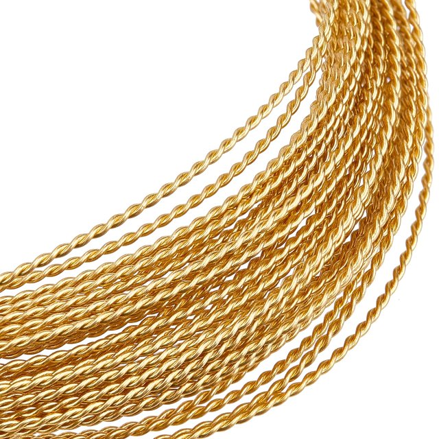 Alambre de latón resistente para manualidades, calibre 20, 23 pies, redondo, trenzado, dorado, para joyería, para hacer collares, pulseras y otros proyectos hechos a mano.