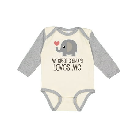 

Inktastic Great Grandpa Loves Me Gift Baby Boy or Baby Girl Long Sleeve Bodysuit