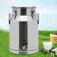thumbnail image 2 of Round Stainless Steel Milk Can with Faucet Milk Jug Oil Pail Storage Bucket Wine Barrel Canister+Faucet 60L/30L, 2 of 37