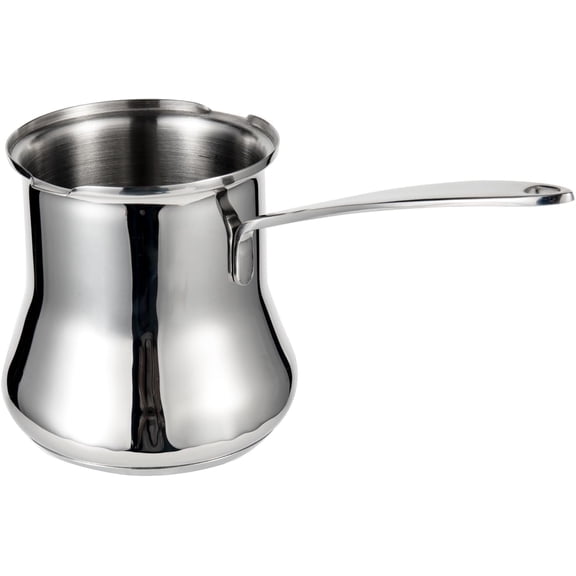 ABCISI Turkish Coffee Pot, Arabic Coffee Pot, Cezve Ibrik Briki Stovetop Coffee Maker & Sauce Pan, 18/10 Stainless Steel Milk Butter Chocolate Warmer (16.9 Ounces)