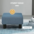 thumbnail image 5 of Ottoman Foot Rest, Small Foot Stool with Linen Fabric Upholstery and Plastic Legs, Cube Ottoman for Living Room, Blue, 5 of 9