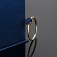 thumbnail image 4 of Gem Stone King 10K Yellow Gold Blue Sapphire Engagement Ring | 1.10 Cttw | Round 6MM | Gemstone Birthstone | Wedding Solitaire Anniversary Promise Ring for Women | Available in Size 5,6,7,8,9, 4 of 5
